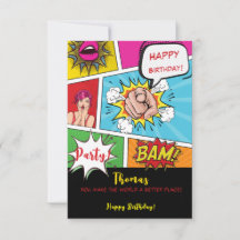 aniversário em quadrinhos de pop