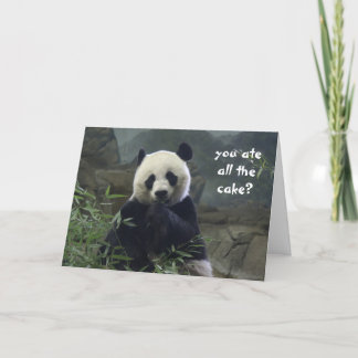 Cartão Aniversário engraçado da panda, nenhum bolo?
