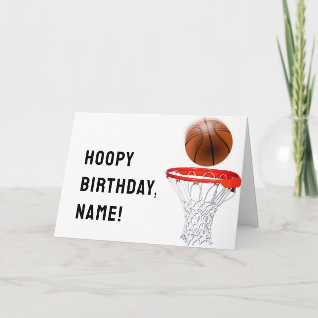 Cartão Aniversário Engraçado de Basquete (Frente)
