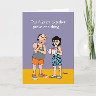 Cartão Aniversário engraçado de casamento de 6