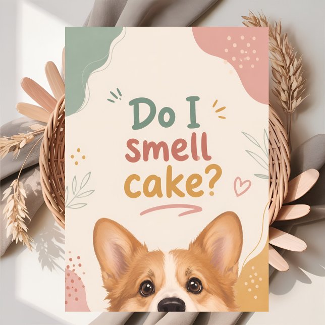 Cartão Aniversário Engraçado de Corgi (Criador carregado)