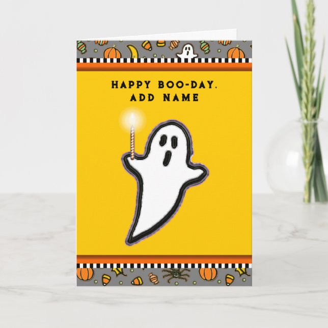 Cartão Aniversário engraçado de Halloween (Frente)