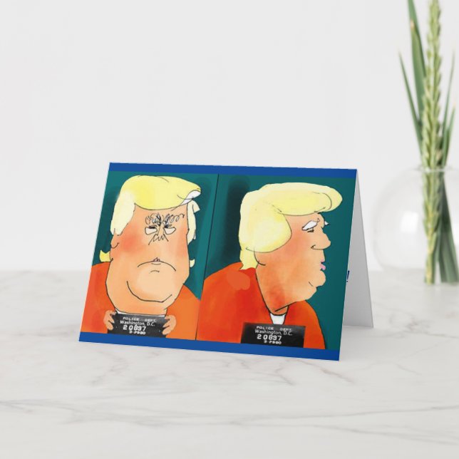 Cartão Aniversário engraçado do Anti Donald Trump Mug (Frente)