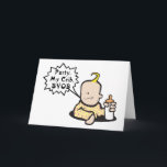 Cartão Aniversário engraçado do bebê<br><div class="desc">Presentes engraçados da criança & do bebê. Compre este presente engraçado do bebê para uma ideia do chá de fraldas para a mãe de espera. Criança e presentes recém-nascidos do bebê: Este presente disponível do bebê faz um presente infantil bonito especial para o dia das mães, o dia dos pais,...</div>