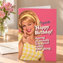 Aniversário Engraçado e Retro Personalizado Envelh