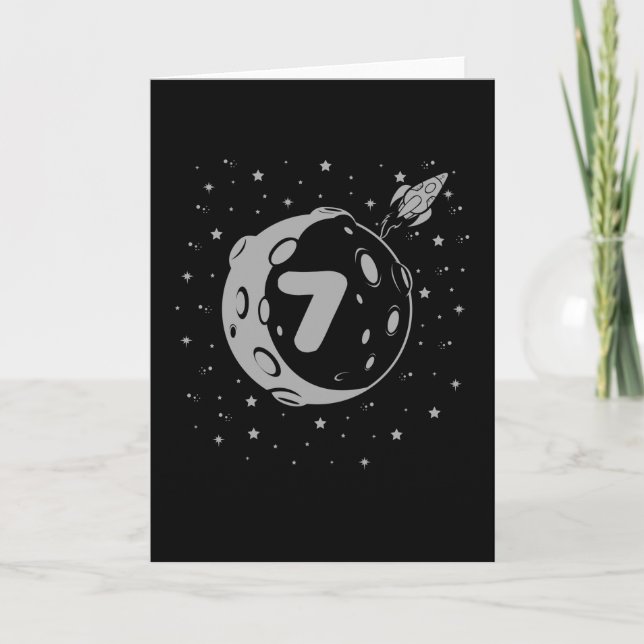 Cartão ANIVERSÁRIO ESPACIAL 7 7 Birthday Boy 7 Year (Frente)