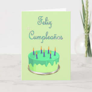 Cartão Aniversário espanhol de Feliz Cumpleaños com bol