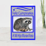 Cartão aniversário espanhol do filho<br><div class="desc">Mapache</div>