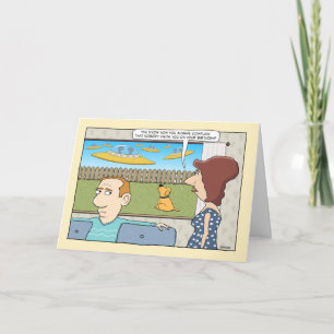 Cartão Aniversário estrangeiro engraçado dos visitantes