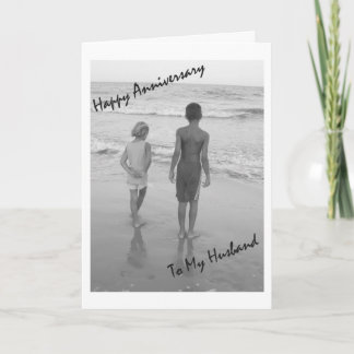 Cartão Aniversário feliz a meu marido - praia