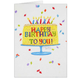 Cartão Aniversário Feliz Aniversário Para Você Bolo