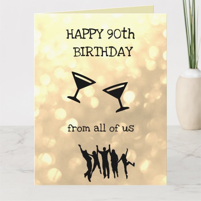 Cartão Aniversário feliz do 90 dtodos nós (Frente)