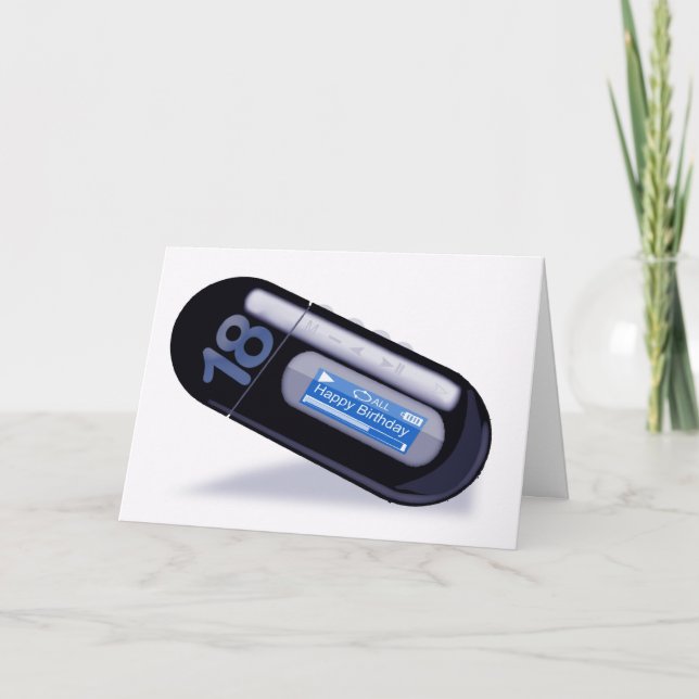 Cartão Aniversário feliz tipo MP3 (Frente)