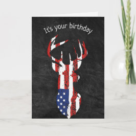 Cartão Aniversário Flag Deer On Leather