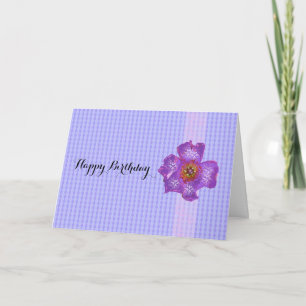 Cartão Aniversário Floral Roxo