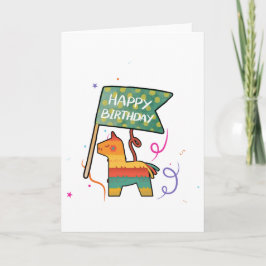 Cartão Aniversário Fofo Desenhado à Mão 