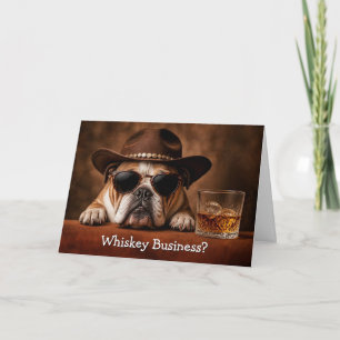 Cartão Aniversário Fofo e Divertido Bulldog Country Weste