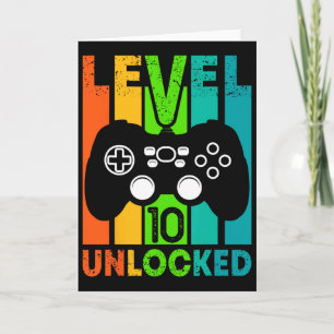 Cartão Aniversário Gamer Boy Ou Gamer Girl - Nível 10 Des