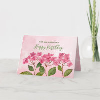 Aniversário Geral Deseja Hydrangea Aquarela Rosa
