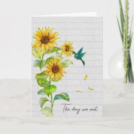 Cartão Aniversário Girassóis e beija-flores