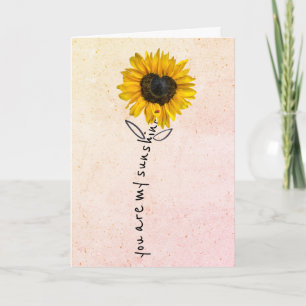 Cartão Aniversário Heart Sunflower e Ladybug