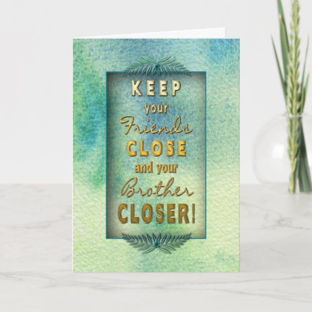 Cartão Aniversário - IRMÃO - Feliz por estar na minha vid (Frente)