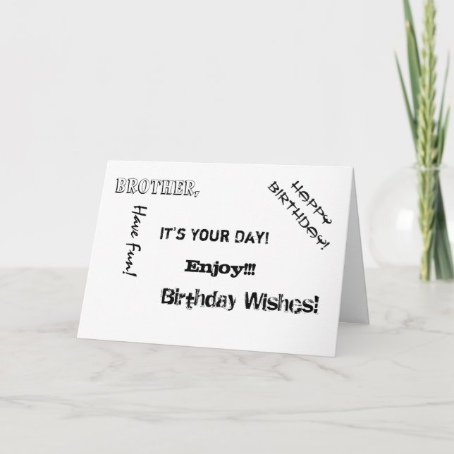 Cartão Aniversário, irmão, palavras para um irmão. (Frente)