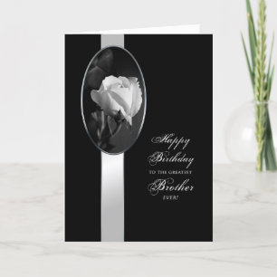 CARTÃO ANIVERSÁRIO - IRMÃO - ROSA ELEGANTE