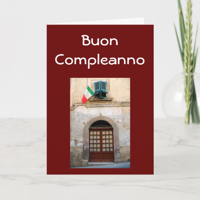 CARTÃO ANIVERSÁRIO ITALIANO "BUON COMPLEANNO" (Frente)