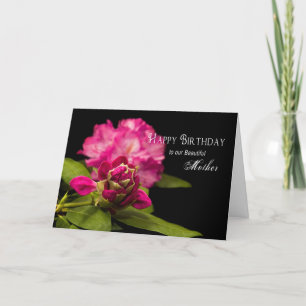 CARTÃO ANIVERSÁRIO - MÃE - RODODENDRONS - A PRETO