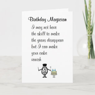 Cartão Aniversário Mágico Um Poema Feliz De Aniversário E