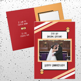 Cartão Aniversário, marido maravilhoso, foto vermelha de