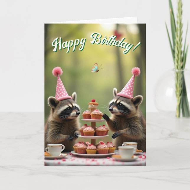 Cartão Aniversário mascarado e feliz! (Frente)