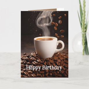 Cartão Aniversário melhor com diversão no café