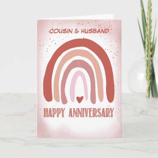 Cartão Aniversário Molho Cor de Água Rosa Arco-Íris (Frente)