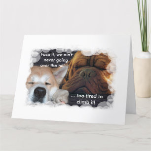 Cartão Aniversário Mútuo, muito cansado para passar pela