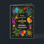 Cartão Aniversário, NETA, galáxia abstrata, colorida<br><div class="desc">Divertimento e cumprimento muito brilhante do aniversário em cores vívidas coloridas.   A galáxia e/ou o universo abstratos encheram-se com as estrelas,  as estrelas de tiro e mesmo os corações.  Veja a mesma imagem em outros categorias e produtos.</div>