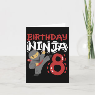 Cartão Aniversário Ninja, 8 anos, Karate Kids 8º aniversá