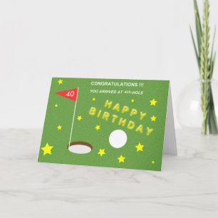 Cartão aniversário no golfe