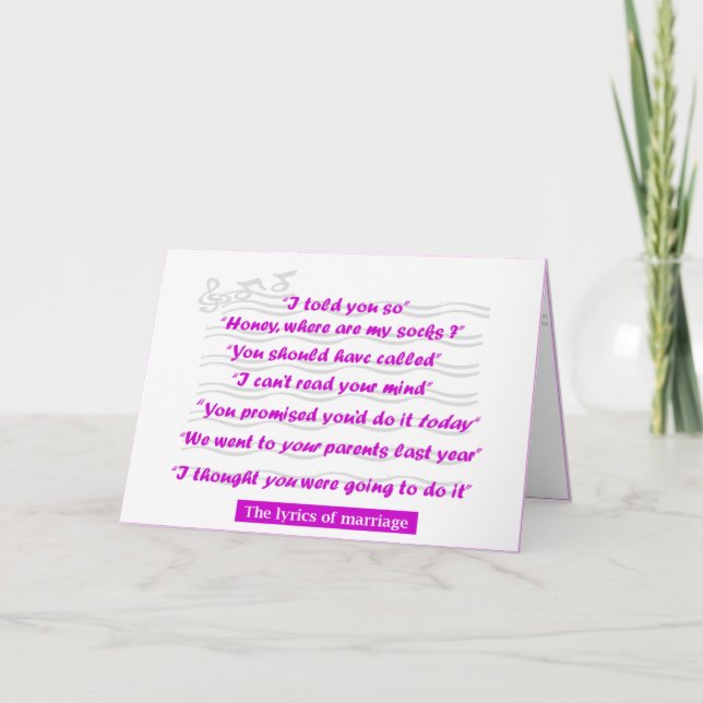 Cartão Aniversário - os poemas líricos do casamento (Frente)