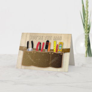 Cartão Aniversário, Pai, Cinto de ferramentas e ferrament