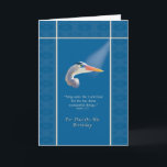 Cartão Aniversário, pai, pássaro da garça-real de azul<br><div class="desc">No fulgor da luz,  a garça-real de grande azul empresta uma imagem visual para o sentimento expressado no verso da bíblia neste cartão do aniversário. Sinta livre mudar o interior do cartão para serir suas necessidades.</div>
