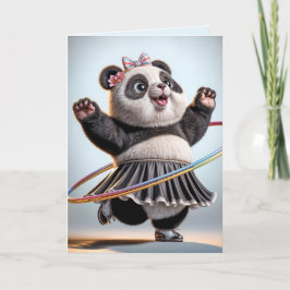 Cartão Aniversário Panda com Hula Hoop