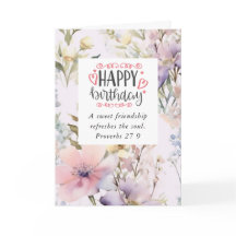 Aniversário para Bíblia do Jardim Flor Amigo Verso