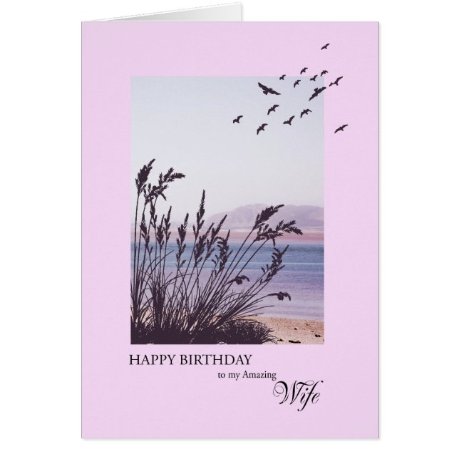 Cartão Aniversário para esposa, cena ao lado (Frente)