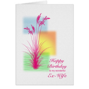 Cartão Aniversário para Ex-Esposa, cena de gramíneas