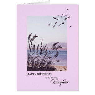 Cartão Aniversário para Filha, cena à beira