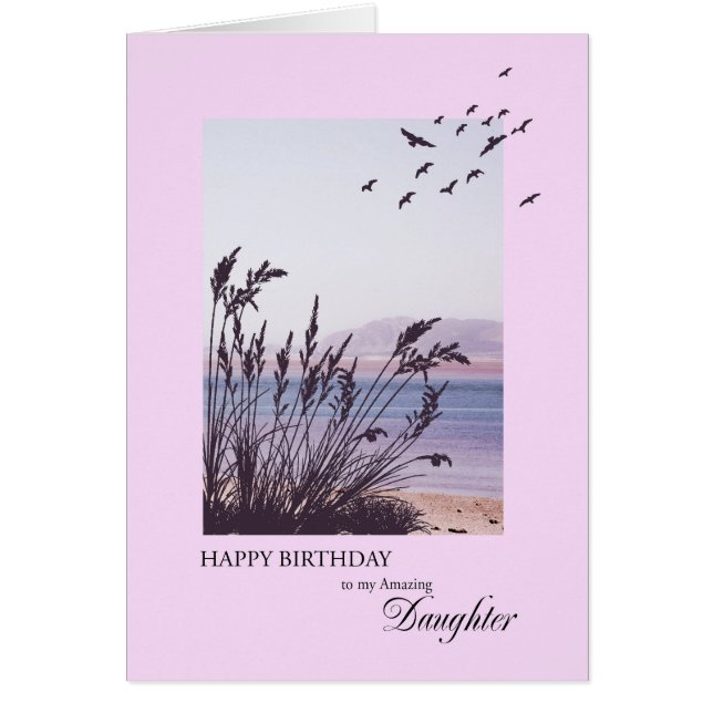 Cartão Aniversário para Filha, cena costeira (Frente)