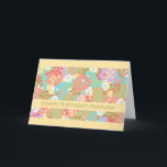 Cartão Aniversário para Mamaw, folhas coloridas no<br><div class="desc">Formas de folha orgânicas coloridas em um fundo do amarelo. Cartão de aniversário para um mamaw especial. Estúdios de Shoaff Ballanger do ©/2012.</div>