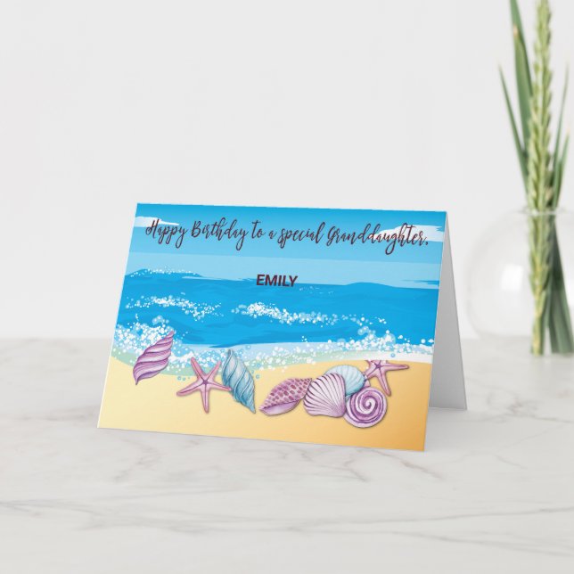 Cartão Aniversário para neta mais velha personalizada (Frente)